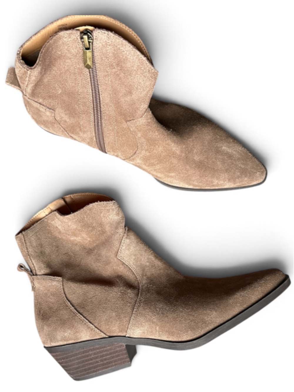 🆕 Brown Suede Leather Western Boot Cowboy Ankle 9 RAZIA CROWN VINTAGE Tan Light